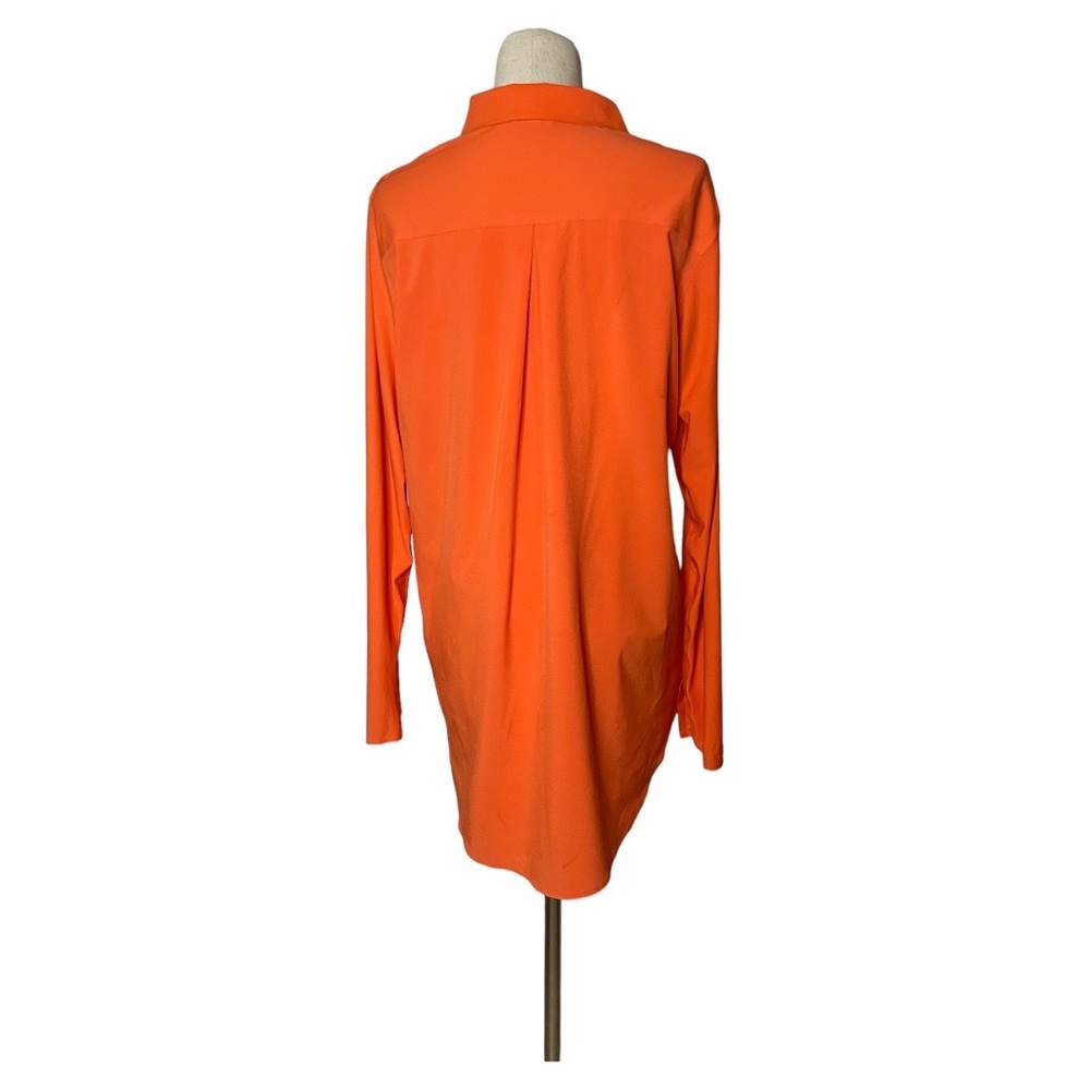 Athleta Orange Hidden Placket Button Front Long S… - image 7